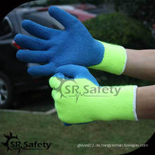 SRSAFETY 7 Gauge Acryl Windel strickte super sichere blaue Latex Arbeitshandschuhe / blaue Sicherheitslatex Arbeitshandschuhe